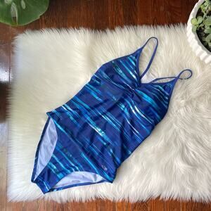 Champion C9 One Piece Swimsuit Blue & White NWOT Racerback